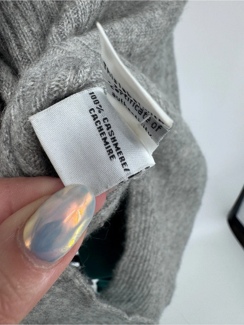 Diane Von Furstenberg Light Grey Ribbed Cowl Neck Cashmere Sweater